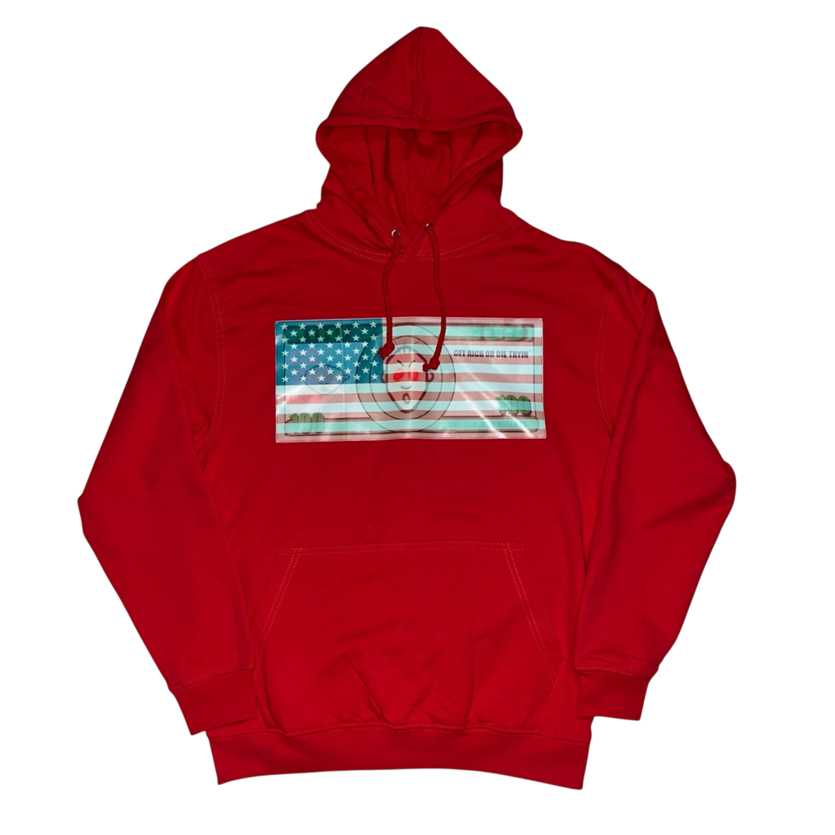 $$ FACE HOODIE RED